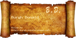 Burgh Donald névjegykártya